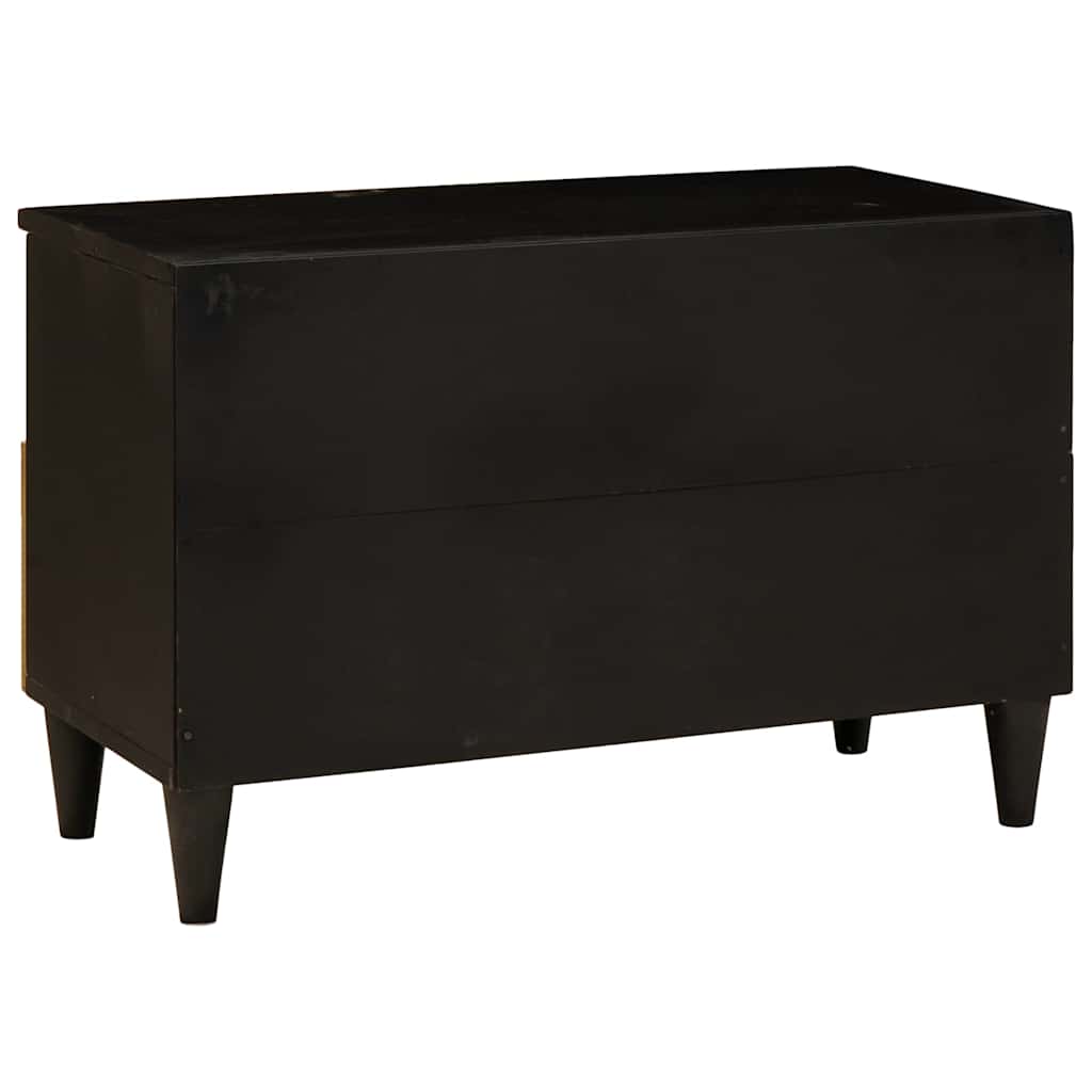 TV Cabinet Black and Gold 70 x 33 x 46 cm Solid mango wood